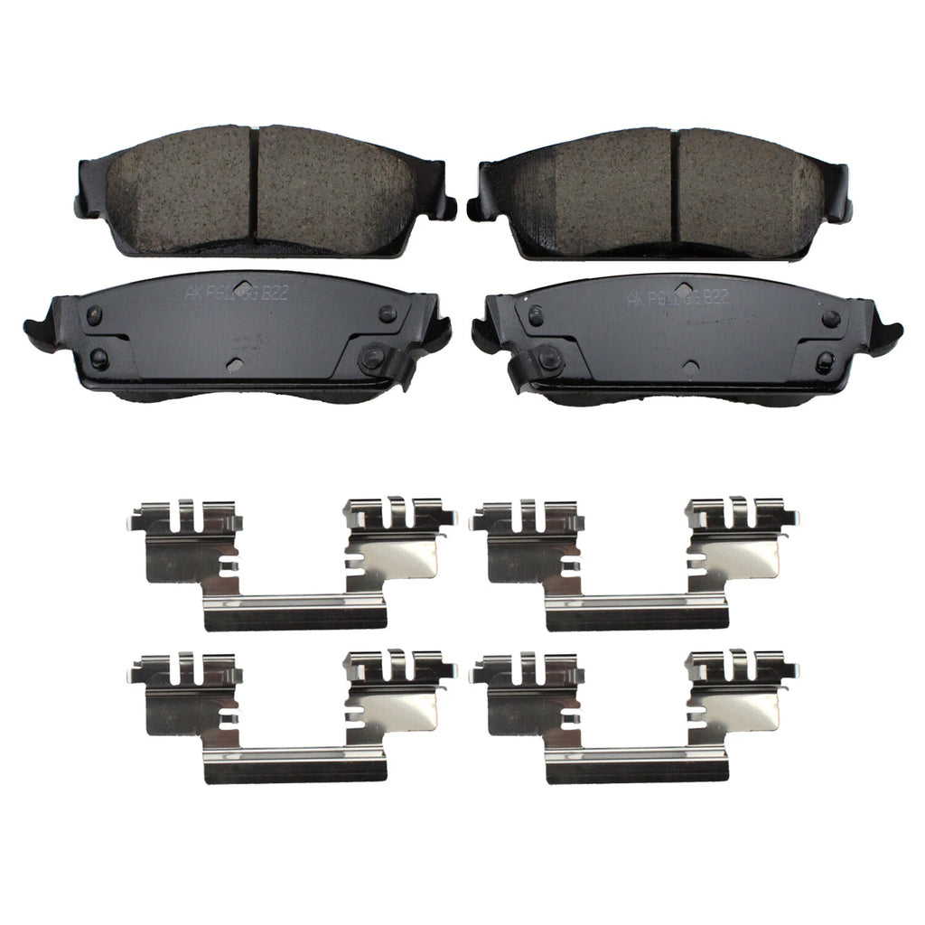 Set of 4 Akebono Rear Ceramic Slotted Brake Pads for Cadillac Chevrolet GMC