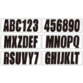 Set of 4 Black Decals for Boat Registration A-Z & 0-9