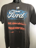 Licensed Ford T-Shirt Charcoal American Flag Logo for Ford (2000–2024)