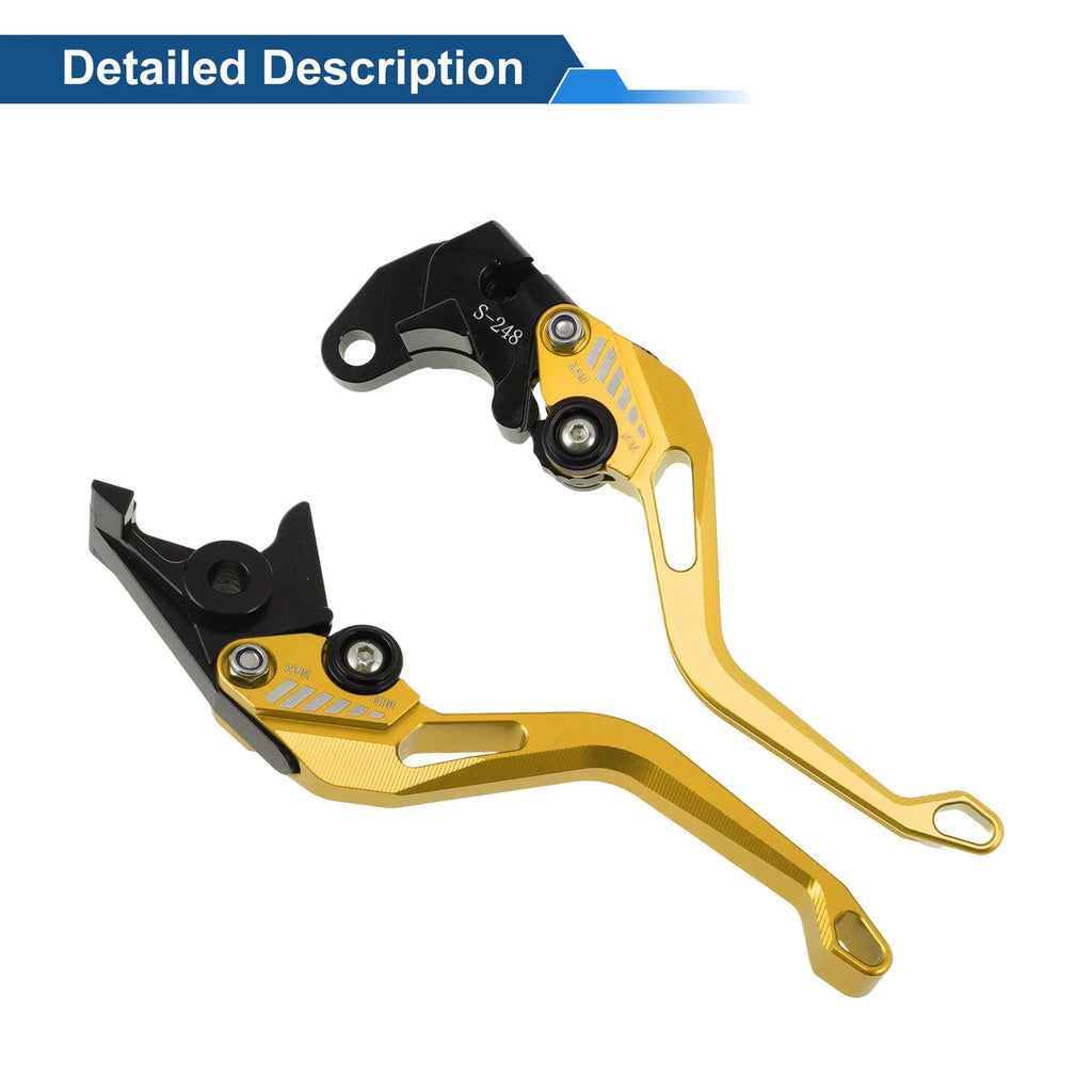 Short Brake Clutch Levers for Suzuki GSX-8S (2023–2025) Solid Gold Tone 1 Pair