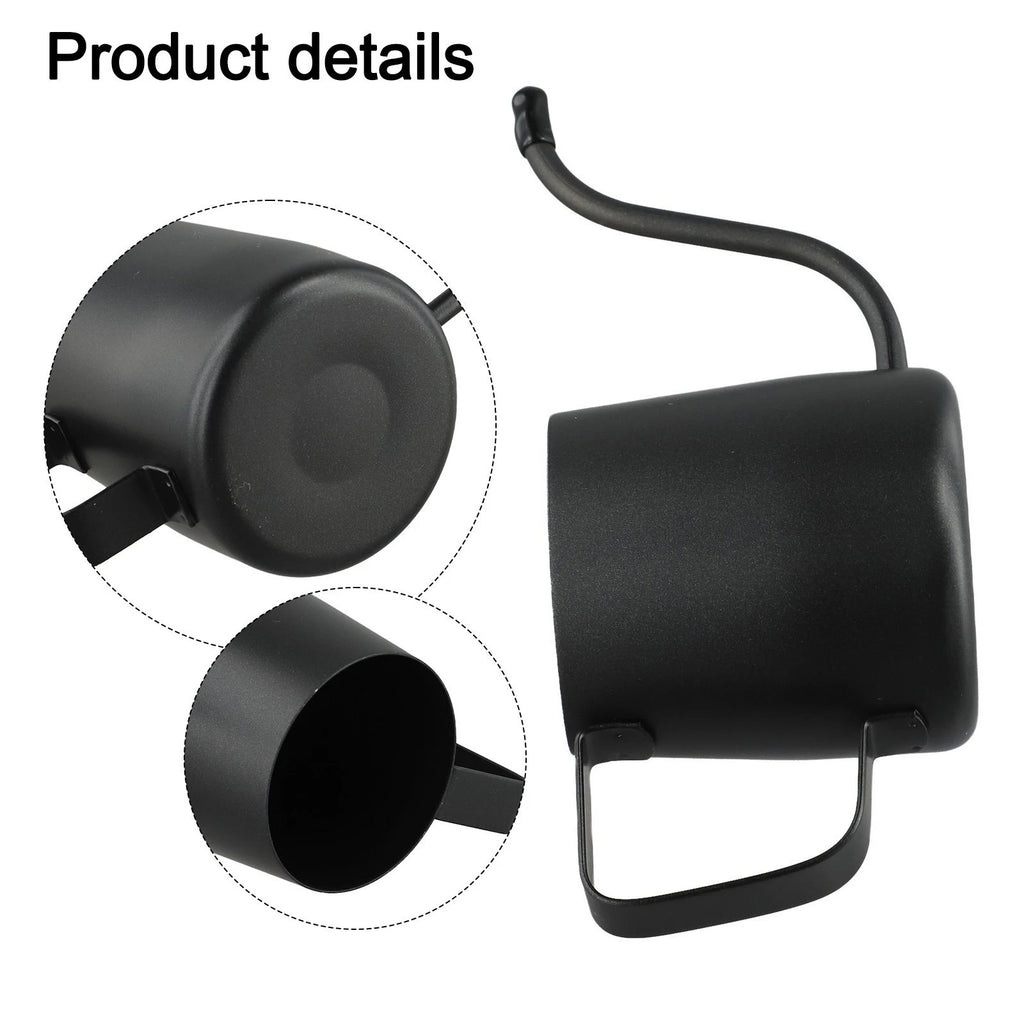 Set of 2 Black Stainless Steel Pots for Plants (Compact & Stylish)