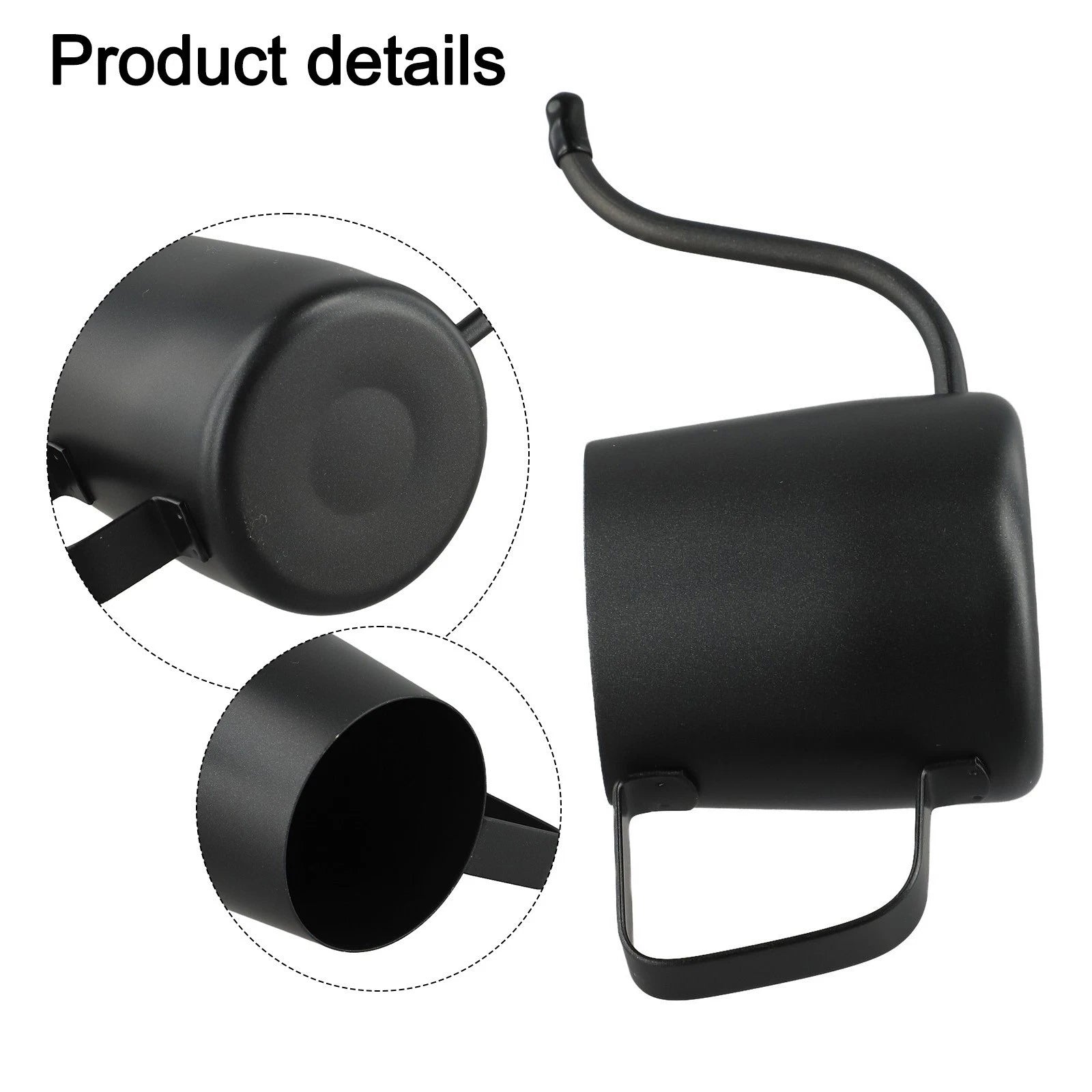 Set of 2 Black Stainless Steel Pots for Plants (Compact & Stylish)
