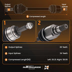 Set of 2 Front CV Axle Shafts for Camry Highlander Solara (2002–2006)