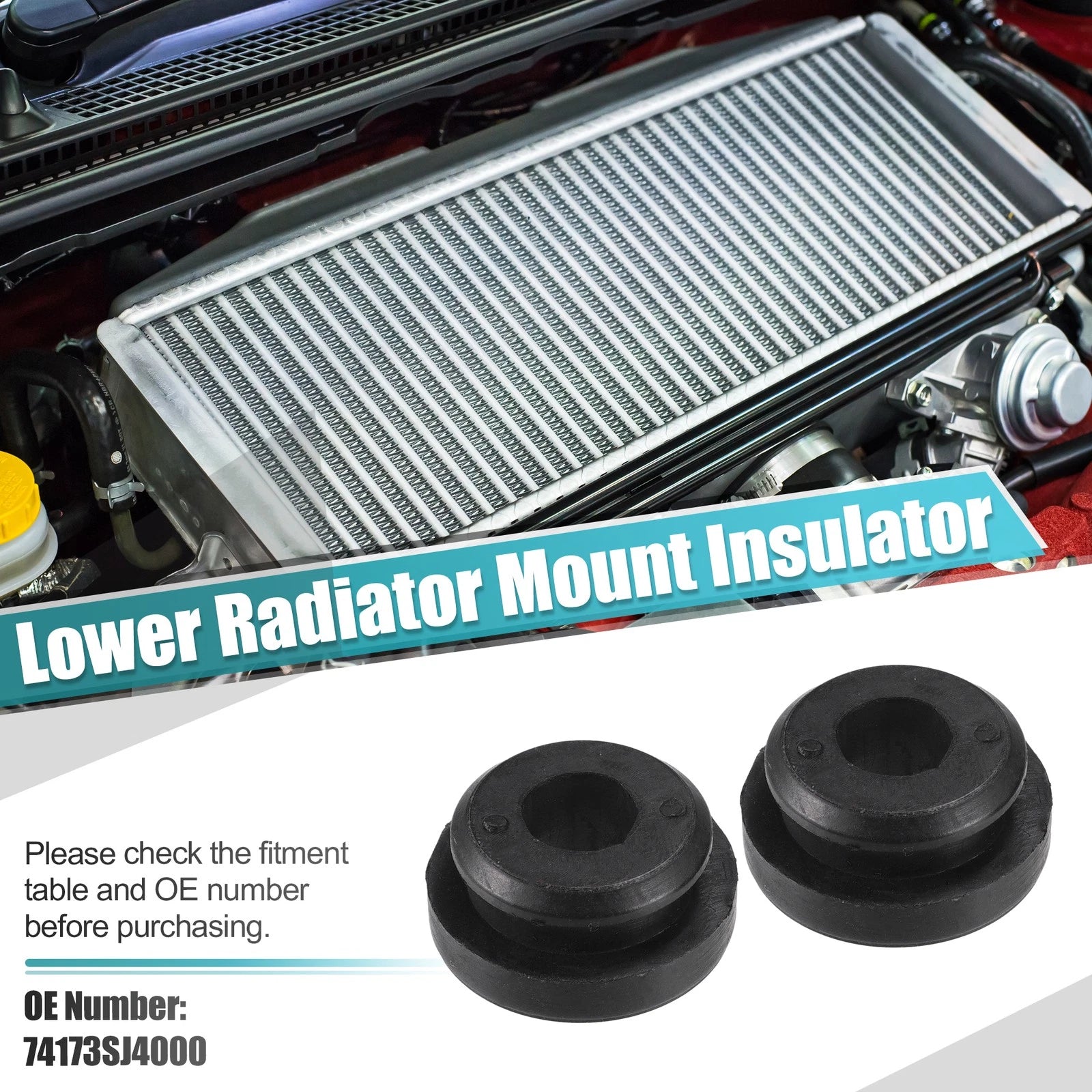 2X Upper Radiator Mount Insulator No. 74173SJ4000 for Honda Accord (1990–2020)