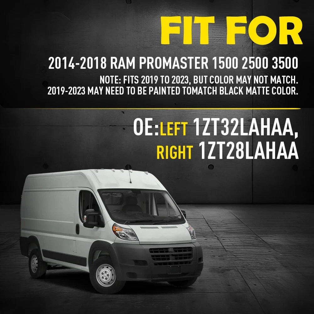 Set of 2 Rear Door Molding Trim for Ram ProMaster Van 1500-3500 (2014–2018)