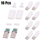 10pcs USB 3.1 Type C Male Connector with Black or White Shell