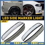 Set of 4 Clear White LED Side Marker Lights for Dodge Charger (2015–2022)