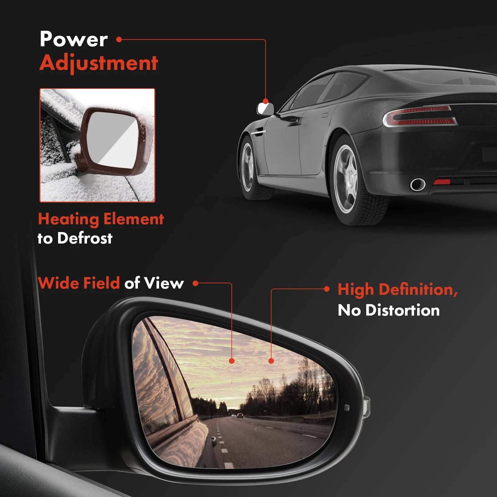 Power Folding Passenger Mirror for Chevy Silverado 1500 (2003-2006)