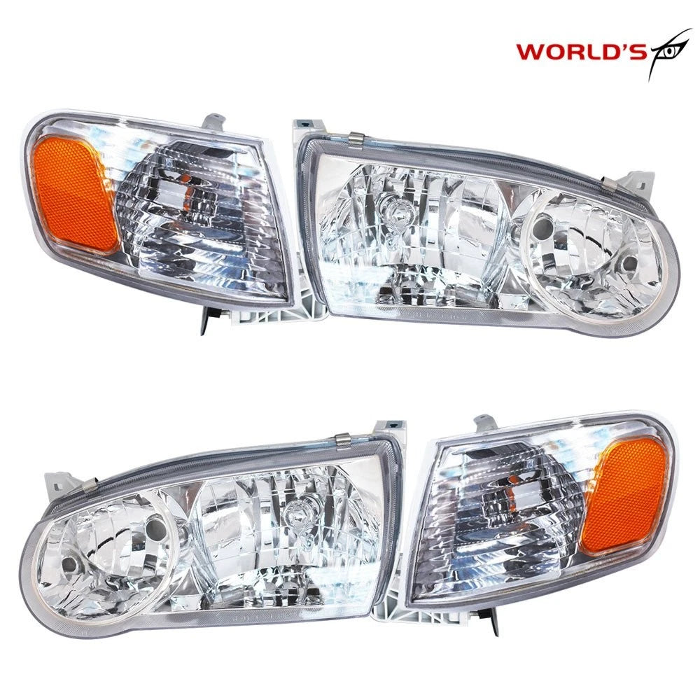 Set of 4 Headlights and Corner Lights for Corolla (2001–2002)