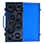 10pc Impact Socket Set 1in Drive 22-50mm 6-Point for Heavy Duty Trucks