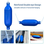 Set of 4 Ribbed Inflatable Vinyl Boat Fenders for Docking (5.5"X20")