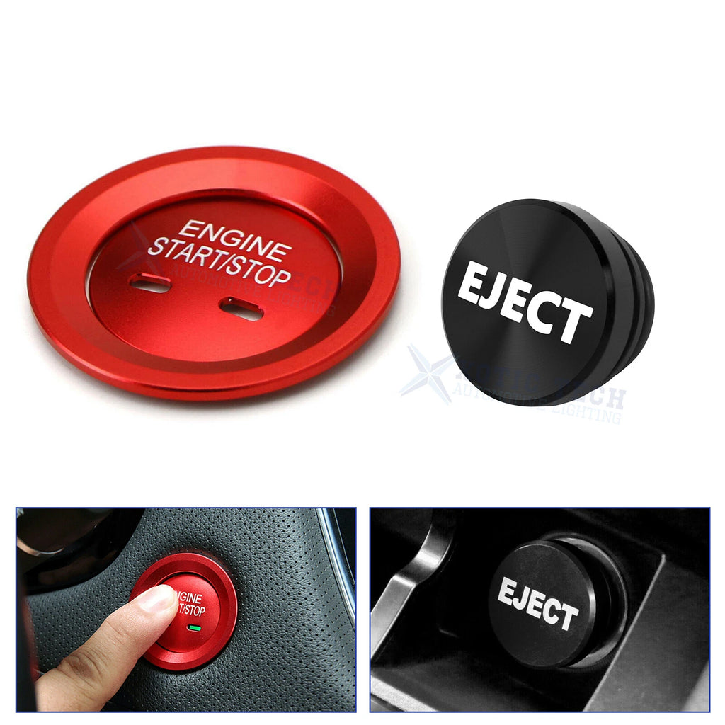 Engine Start and Black Cigarette Lighter Eject Button Trim for Chevrolet Cadillac (2015–2020)