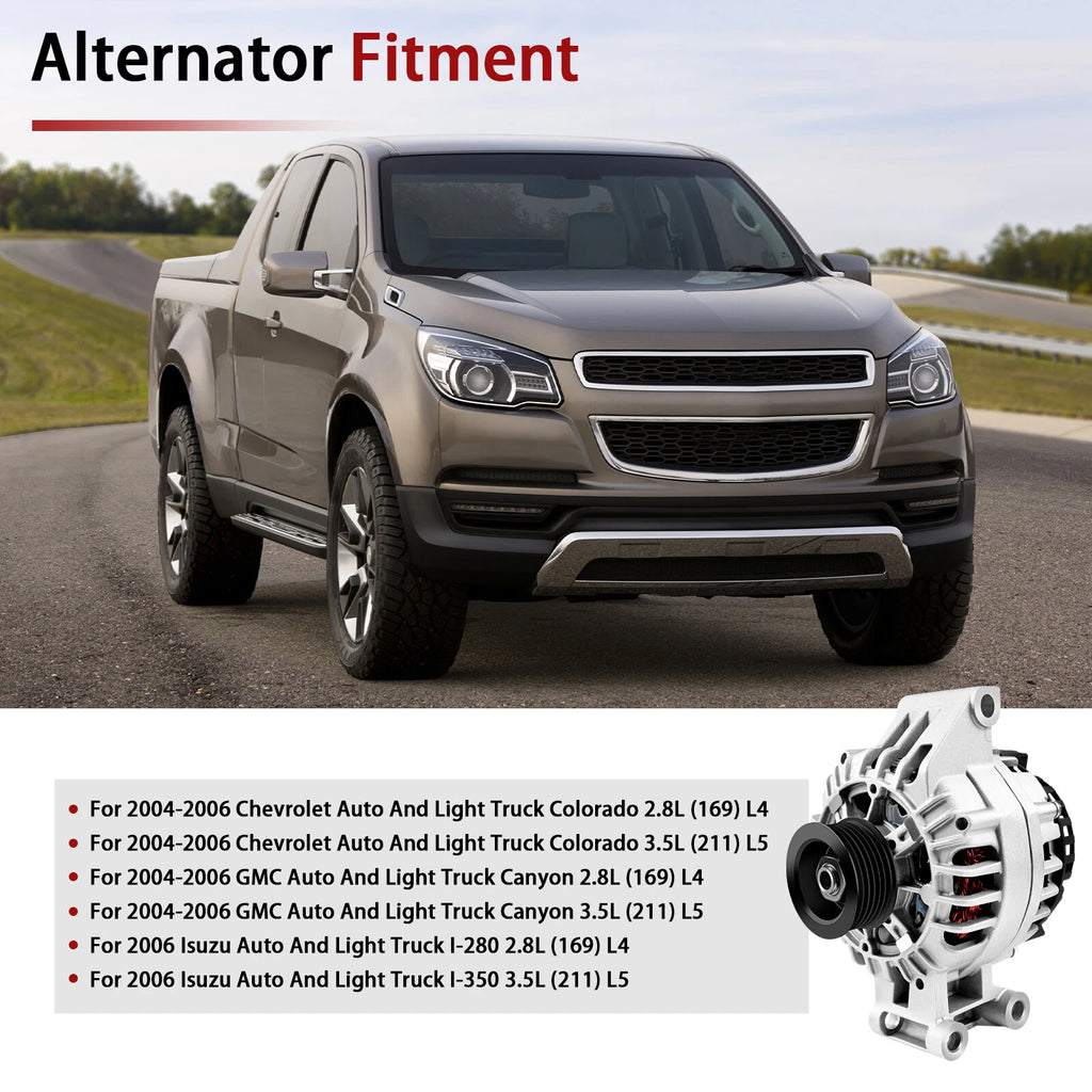 Alternator for Chevy Colorado GMC Canyon Isuzu 2.8L 3.5L (2004–2006)