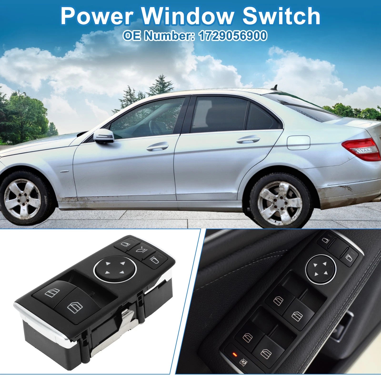 Power Window Switch for Mercedes-Benz C250 C350 C63 AMG (2012) No. 1729056900