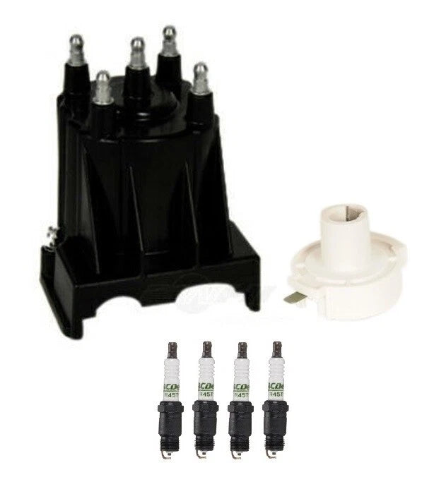 Distributor Rotor Cap & Spark Plugs Kit for Buick Pontiac Fiero (1984–1988)