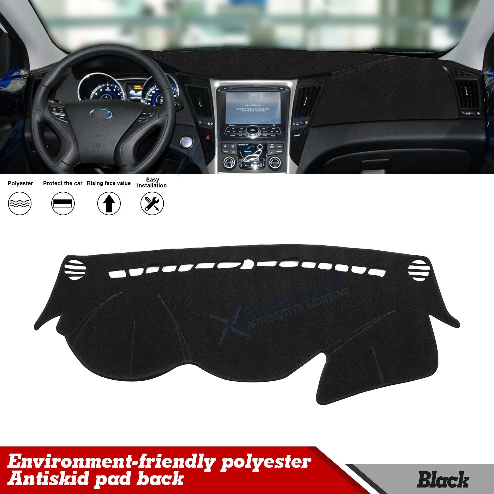 Non-Slip DashMat Carpet Cover for Hyundai Sonata (2011–2014)