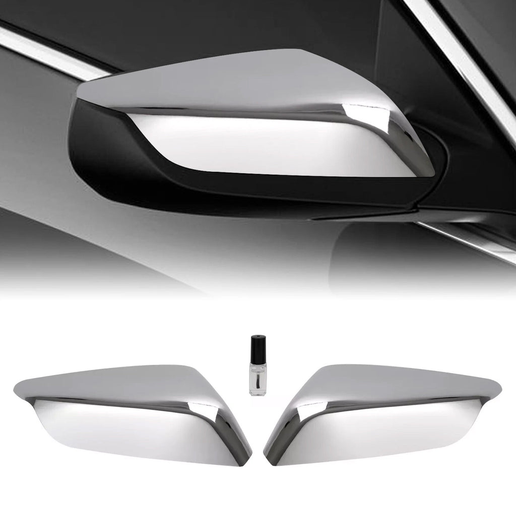 Set of 2 Chrome Mirror Covers for Chevrolet Malibu (2016–2024) w/ Tape & Glue