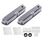 Set of 2 Aluminum Polished Finned Valve Covers for Ford 289 302 351W (1962–1985)