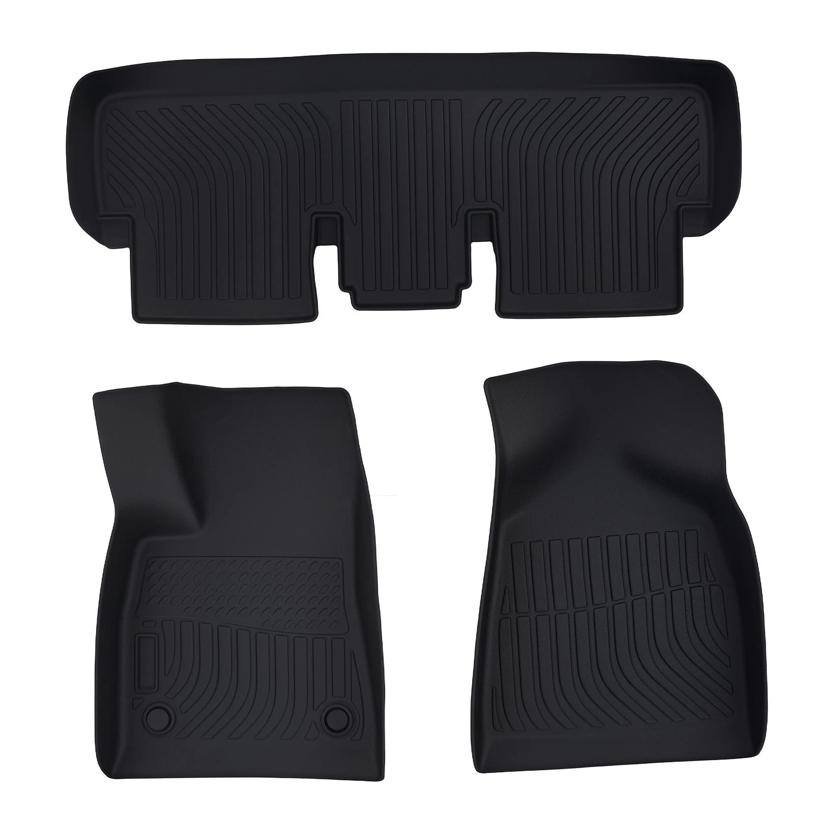 Set of 2 TPE Black Waterproof Floor Mats for Tesla Model 3 (2024–2025)