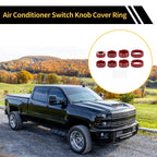 Light Switch Knob Cover Ring for GMC Sierra 2014–2018 (Red)