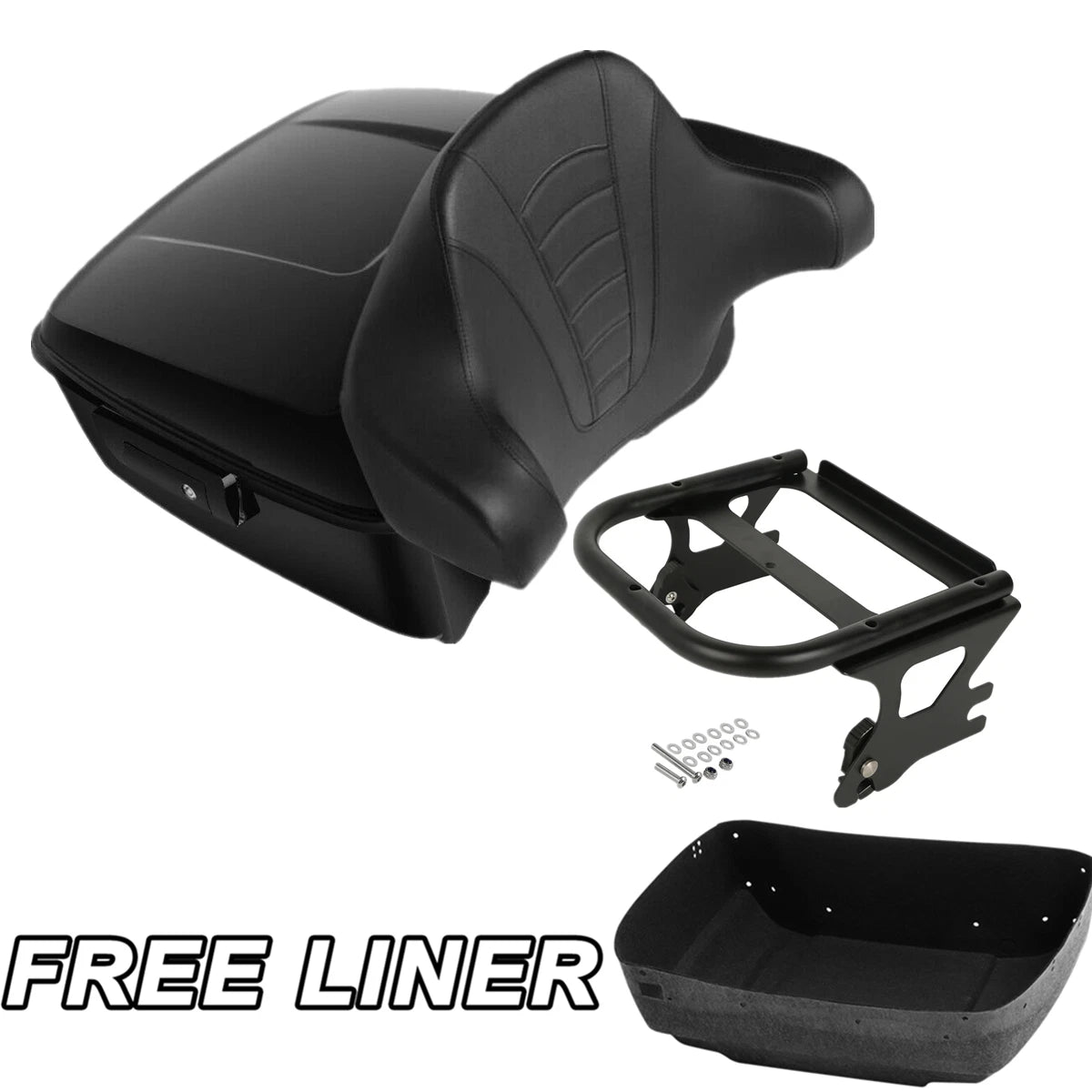 Trunk Backrest Pad Mount Rack for Harley Street Road Glide (1997–2008)