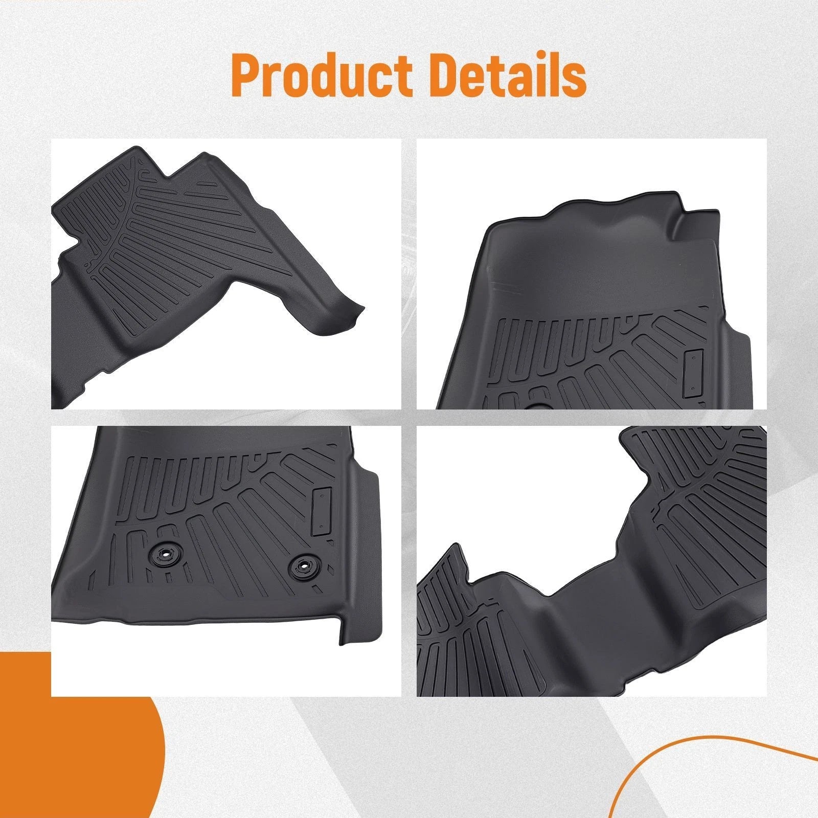 Set of 4 Anti-Slip Floor Mats Liner for Toyota Tacoma Double Cab (2005–2015)