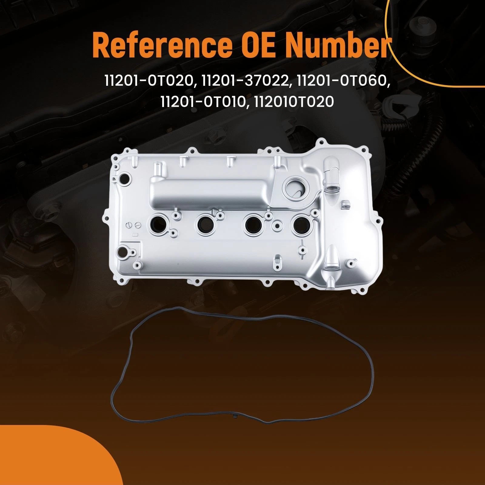 Engine Valve Cover for Toyota Matrix L4 1.8L (2009–2013) 11201-0T010 Silver