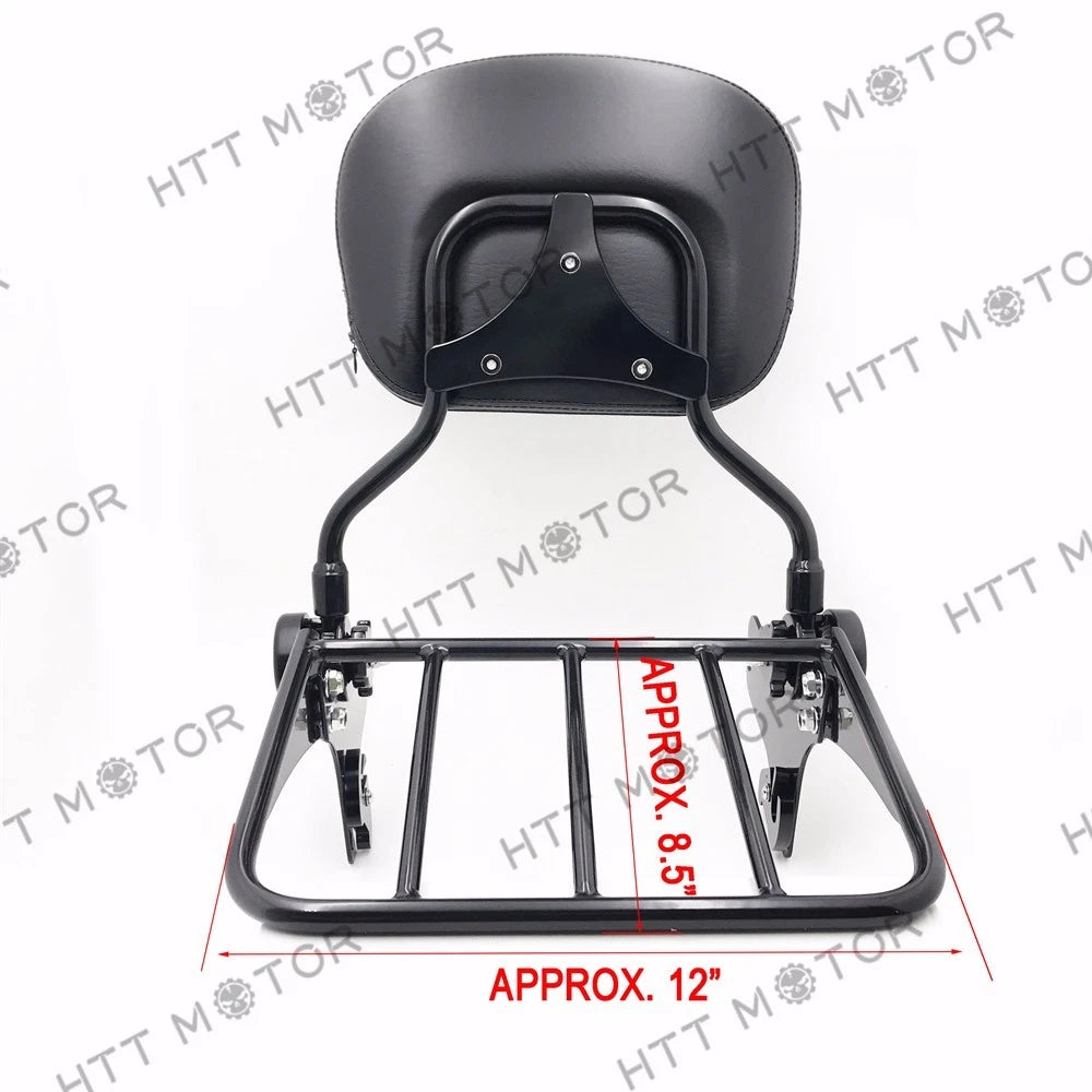 Adjustable Detachable Backrest Sissy Bar w/ Luggage Rack for Harley Touring (1997–2008)