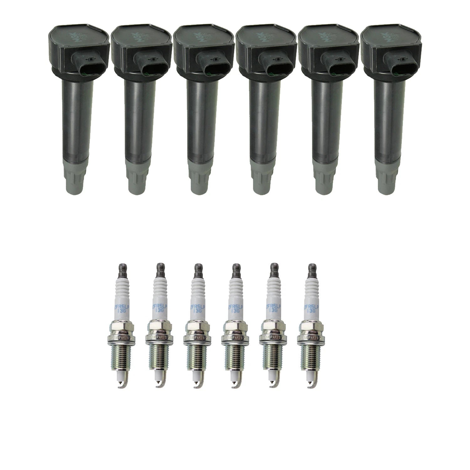 Set of 6 NGK Ignition Coils & Platinum Spark Plugs for Dodge Charger 300 (2006–2010)