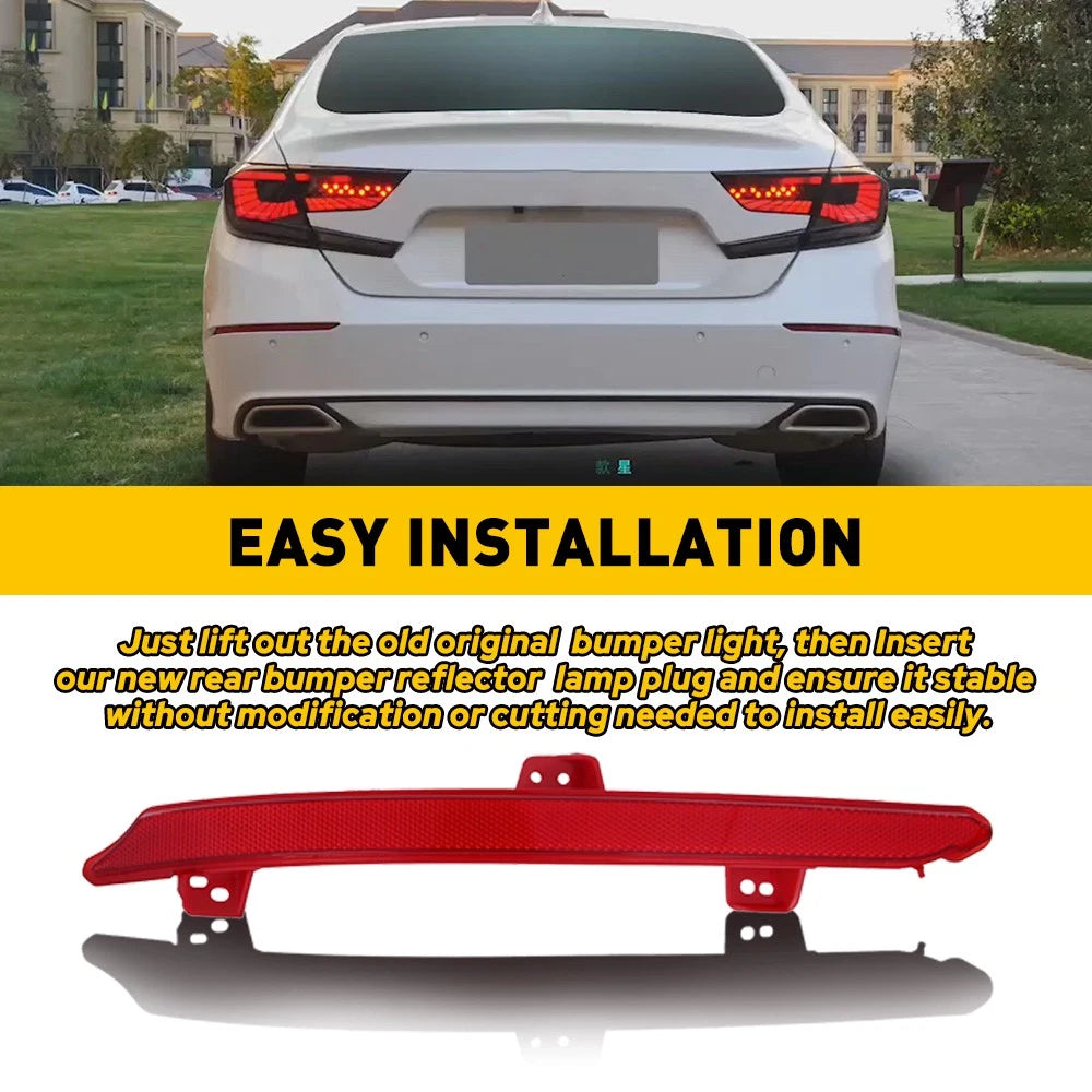 Rear Left Bumper Reflector Side Marker Light Cover for Honda Accord (2018–2022)