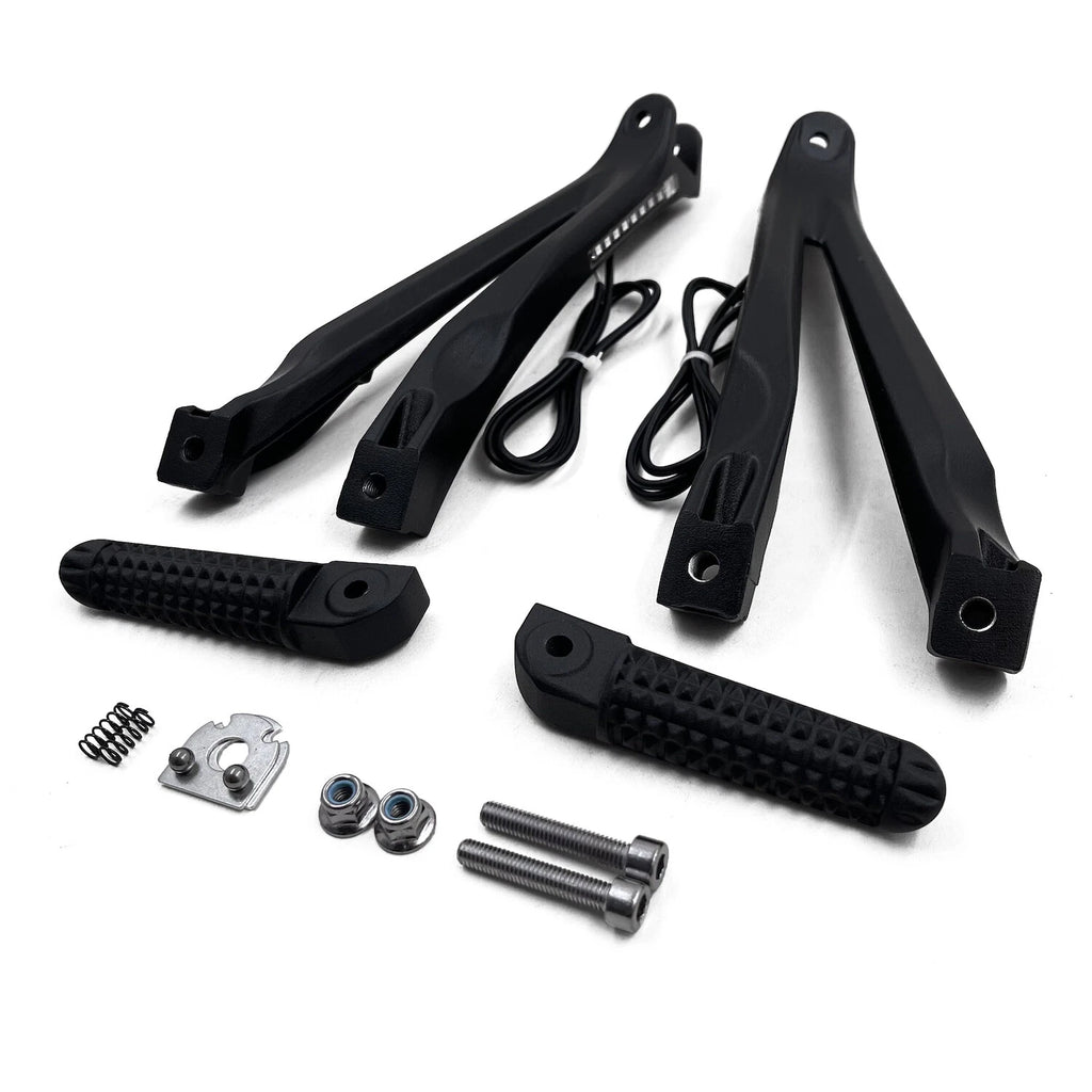 Black Rear Passenger Footpeg Footrest w/ LED Signal for Yamaha YZF R1 (2004–2008)