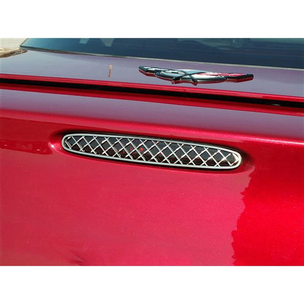 Polished Stainless Steel Laser Mesh 5th Brake Light Trim for 1997-2004 Corvette
