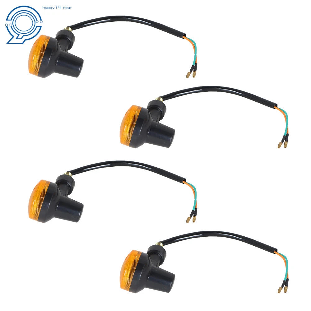 Set of 4 Universal Motorcycle Turn Signal Lights Amber Indicator