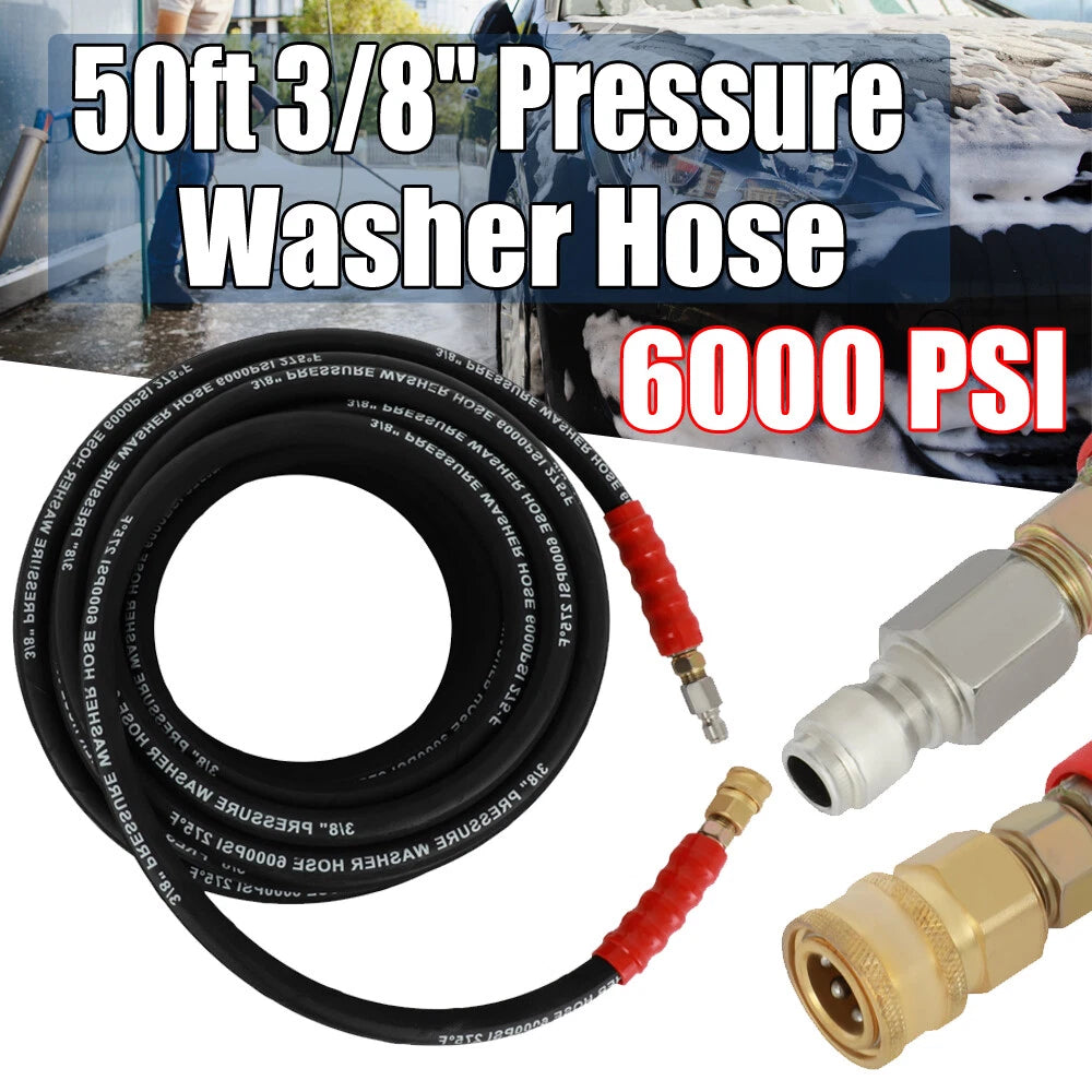 3/8" x 50ft Pressure Washer Hose for Hot Water (6000psi)