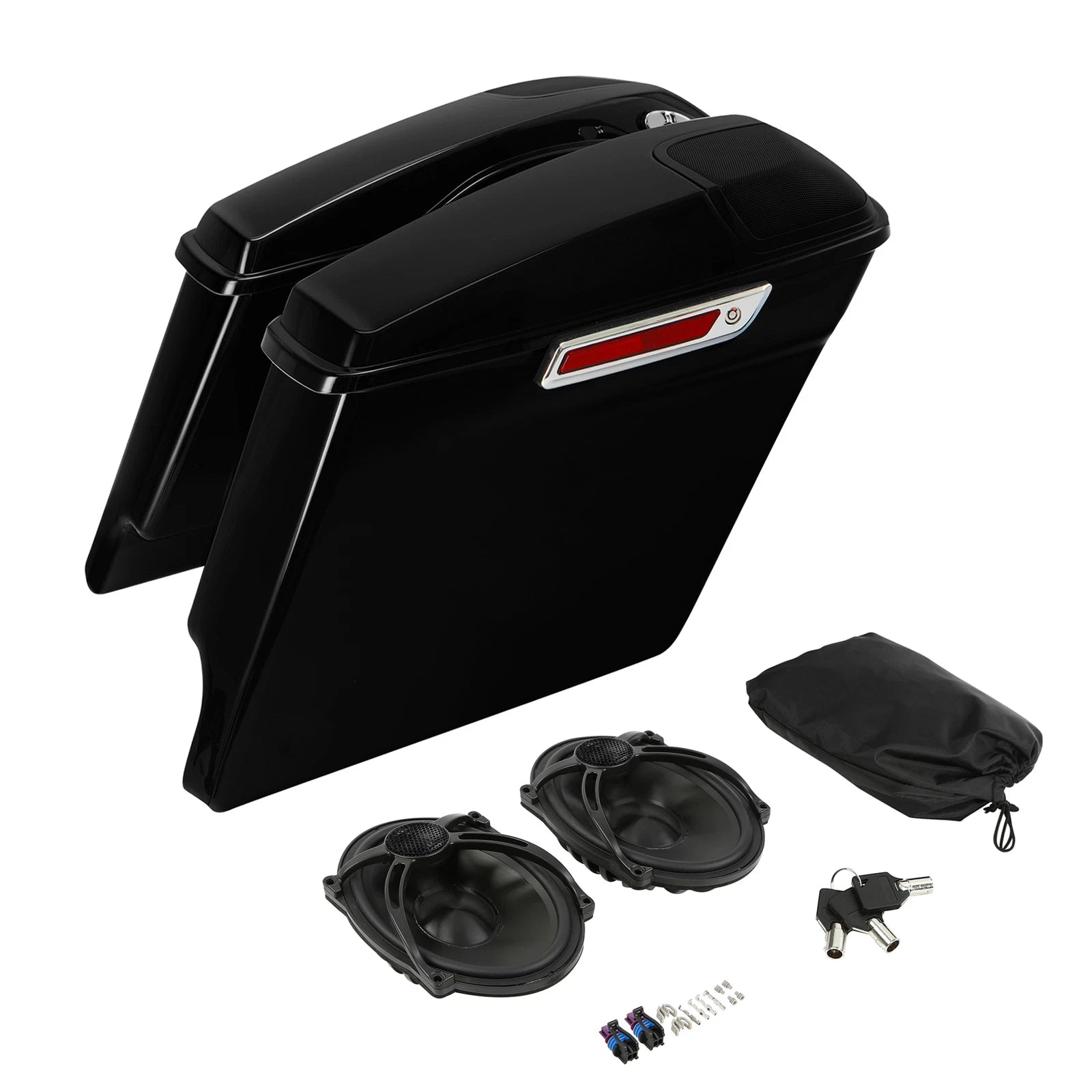 5" Stretched Hard Saddlebags & 5x7" Speakers for Harley Street Glide (2014–2024)
