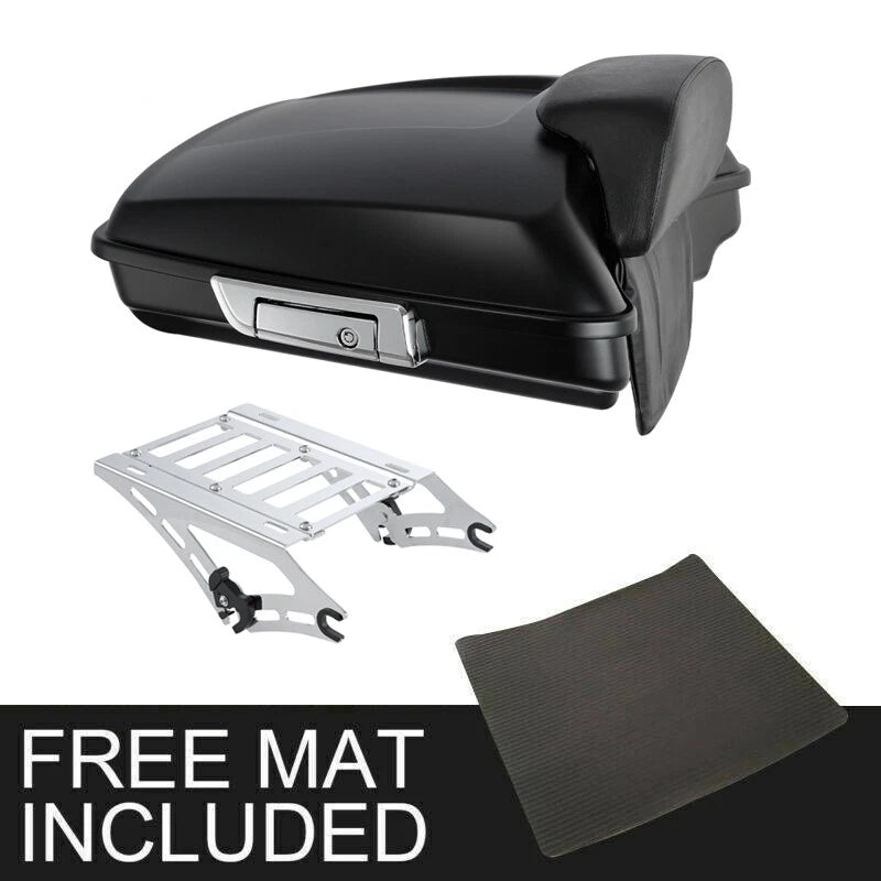 Matte Black Razor Trunk Backrest Mount for Harley Touring Road Glide (2014–2026)