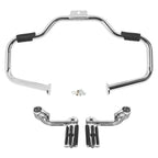 Mustache Engine Guard Highway Bar Footpegs for Harley Softail (2000–2017)
