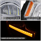 Chrome Amber LED Switch Back Sequential Headlight for Ford Bronco (2021–2026)