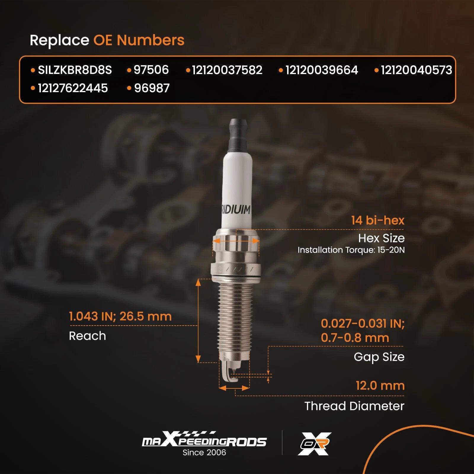 Platinum Spark Plug for BMW 640i xDrive Gran Coupe (2016–2019)
