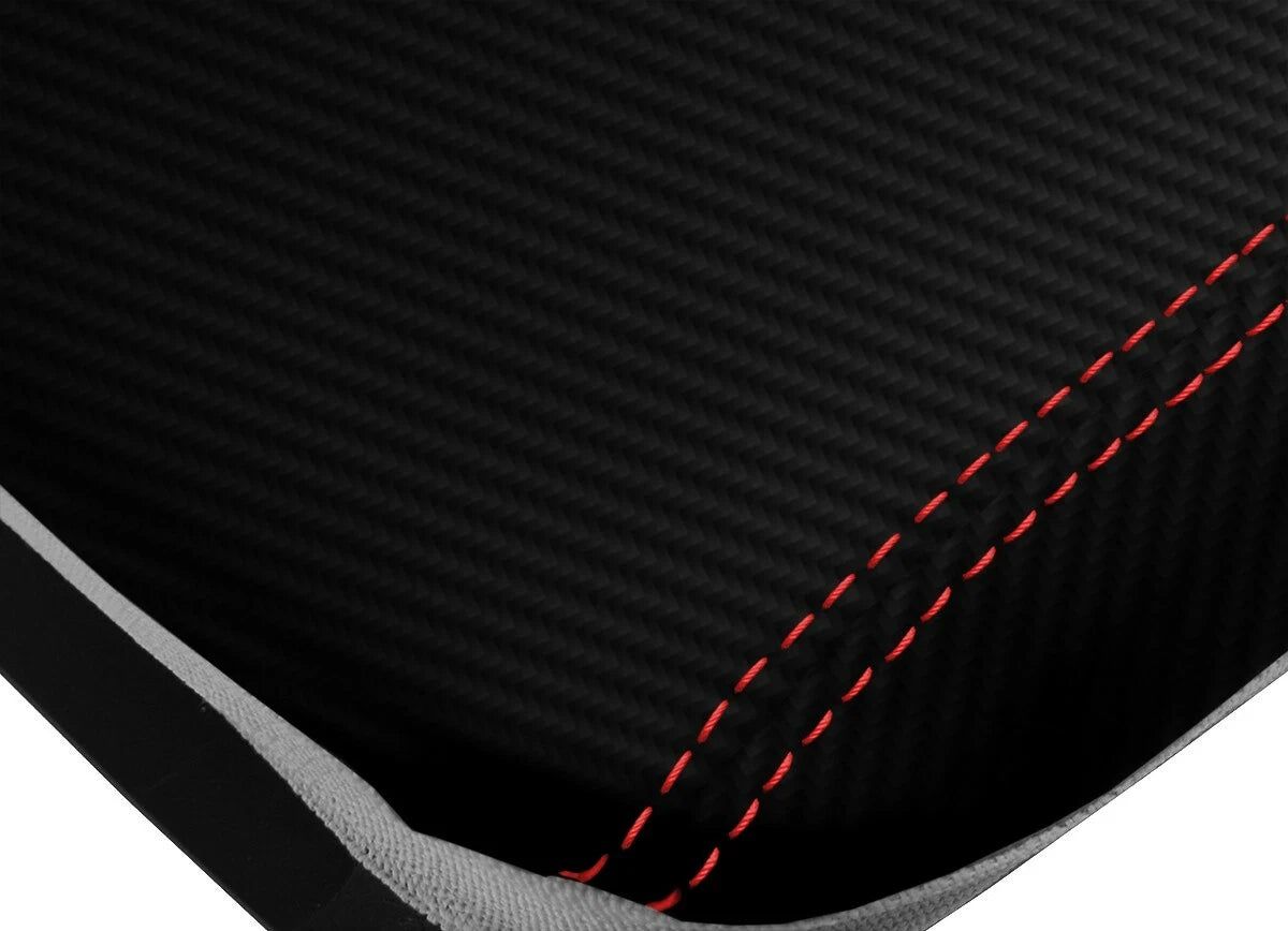 Console Lid Armrest Cover for Lexus RX350 (2010–2015) Carbon Fiber Red Stitch