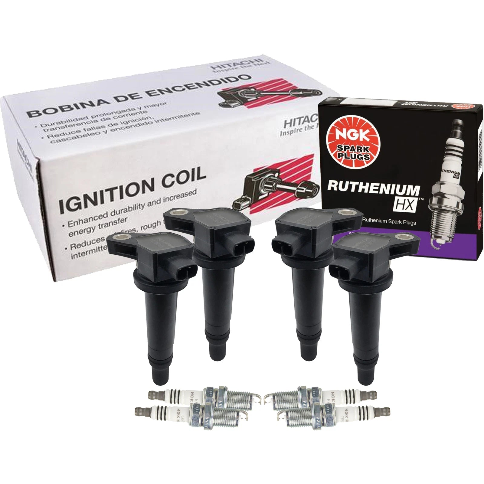 Set of 4 Ignition Coils & Spark Plugs for Hyundai Kia