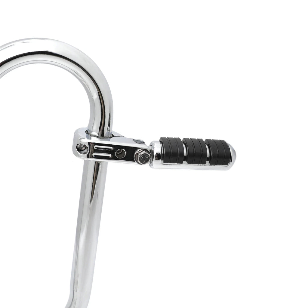 Chrome Highway Cuboid Footpeg Rest w/ P-Clamp 1 1/4" for Harley Dyna