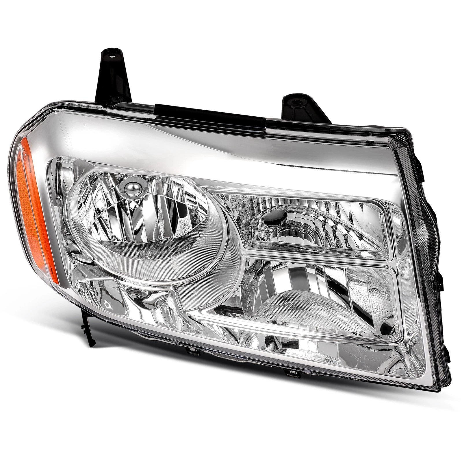 Right Side Headlight for Honda Pilot (2009–2011) Chrome Amber Reflector