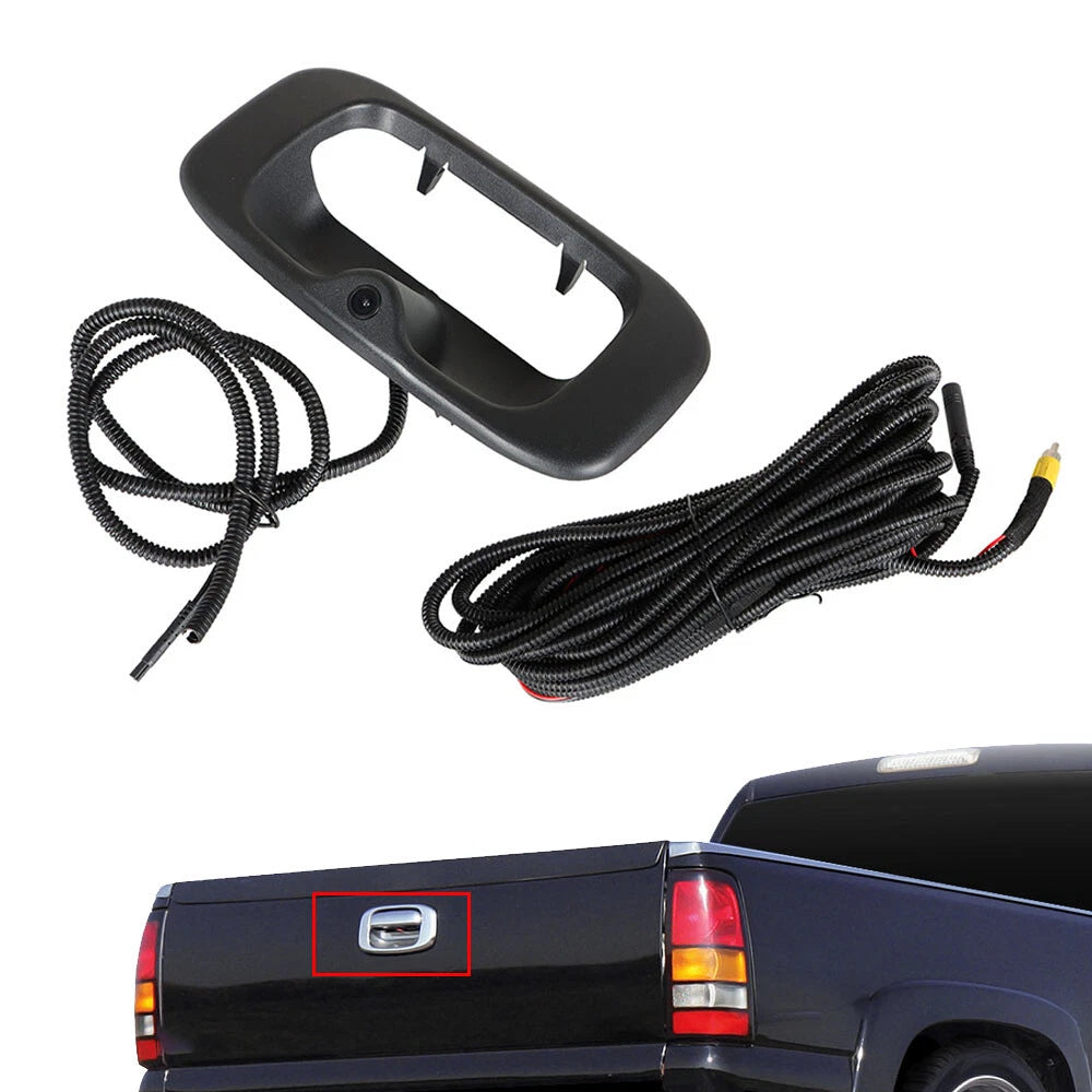Black Tailgate Handle Backup Camera for Chevy Silverado GMC Sierra (1999–2006)