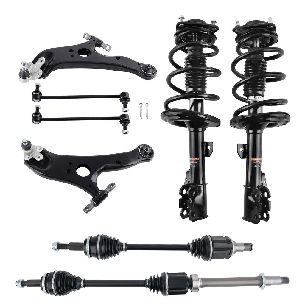 FWD Front Struts, Lower Control Arms, CV Axle Shafts for Toyota Sienna (2011–2014)