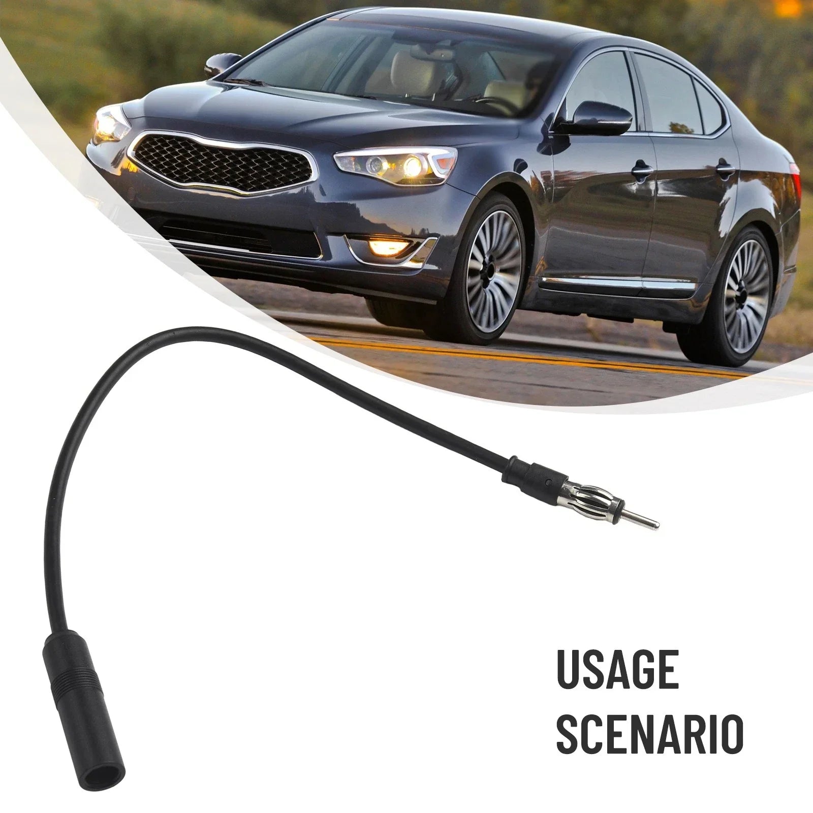 FM Radio Antenna Extension Cable Cord Portable Accessory for Car
