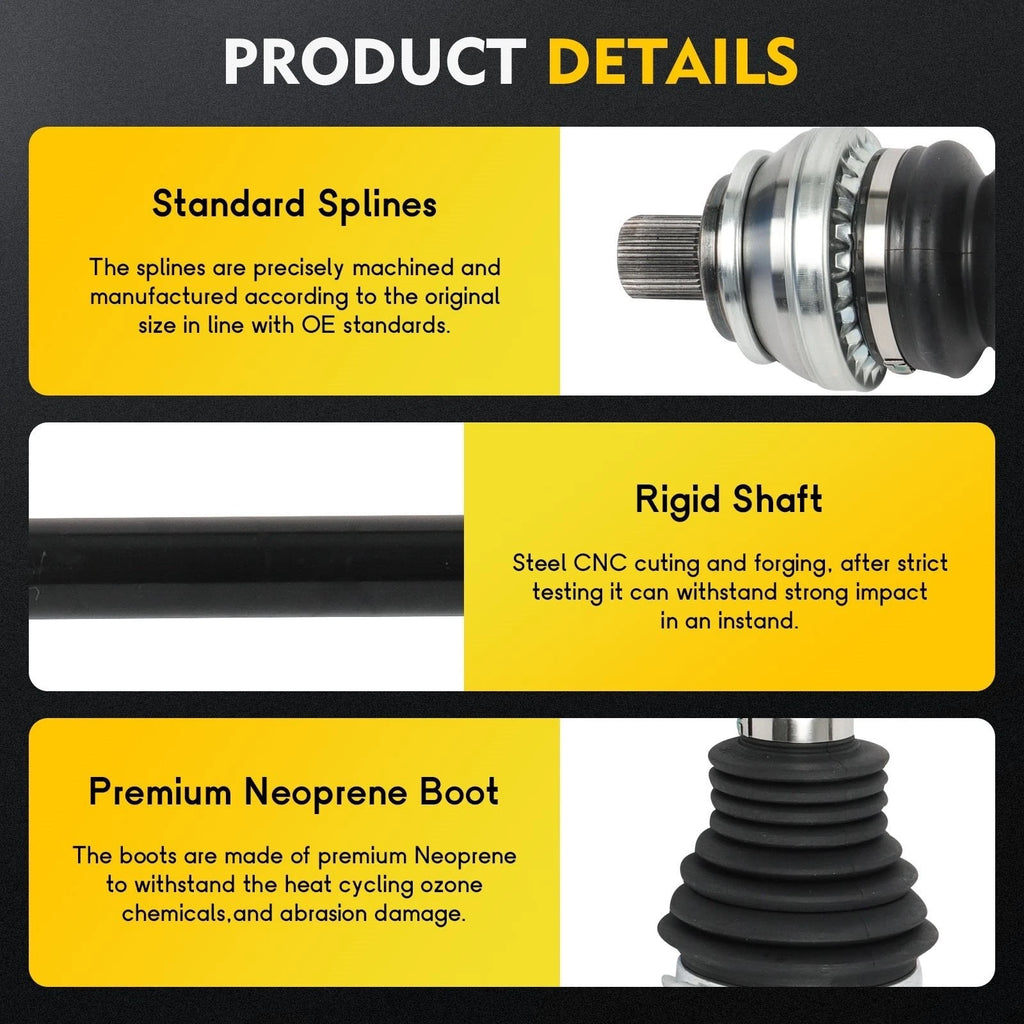 Set of 2 CV Axle Shaft Assemblies for Audi A4 Quattro (2017–2020)