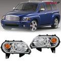 Set of 2 Headlights for Chevy HHR (2006–2011) Halogen Chrome Housing Clear Lens
