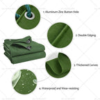 Heavy Duty Canvas Tarp 300x300cm Waterproof Sun Blocked Dustproof