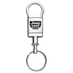 Grille Logo on Satin-Chrome Valet Keychain - Officially Licensed for Jeep